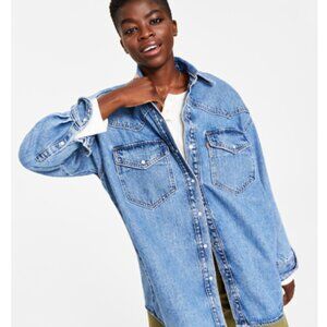 Levis large Women's Dylan Relaxed Oversized Western Shirt NWT pearl buttons